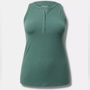 Torrid Super Soft Rib Snap Front High Neck Tank Top
